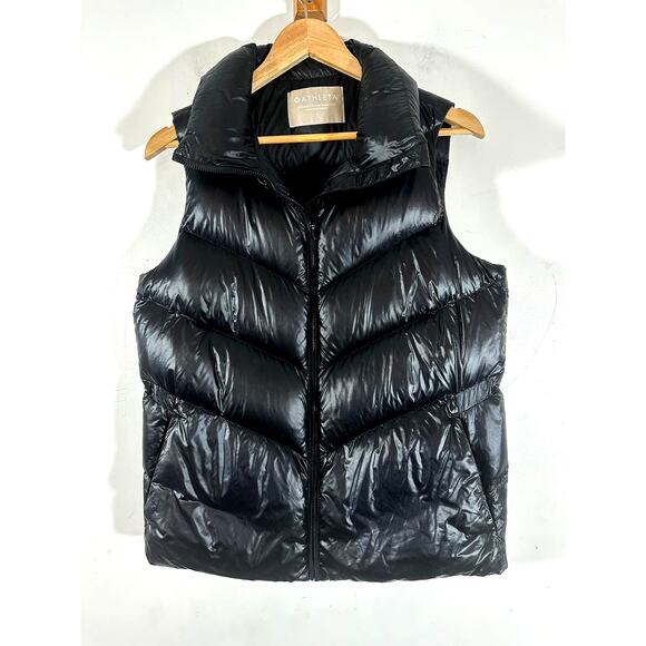 ATHLETA‎ Lofty Down Vest Puffer Shiny Womans Small No Hood - Picture 3 of 10
